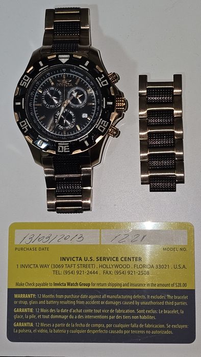 Invicta Specialty Ref 2112 Cronógrafo Quartz PVD Rose Gold Full Set Raro