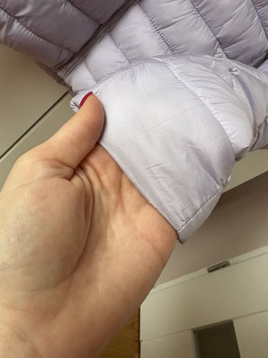 Liliowa pikowana kurtka z kapturem - ZARA, rozmiar S