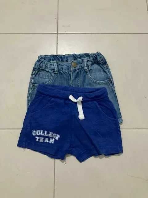 Pack 2 calções algodão/ganga tamanho 6/9 meses