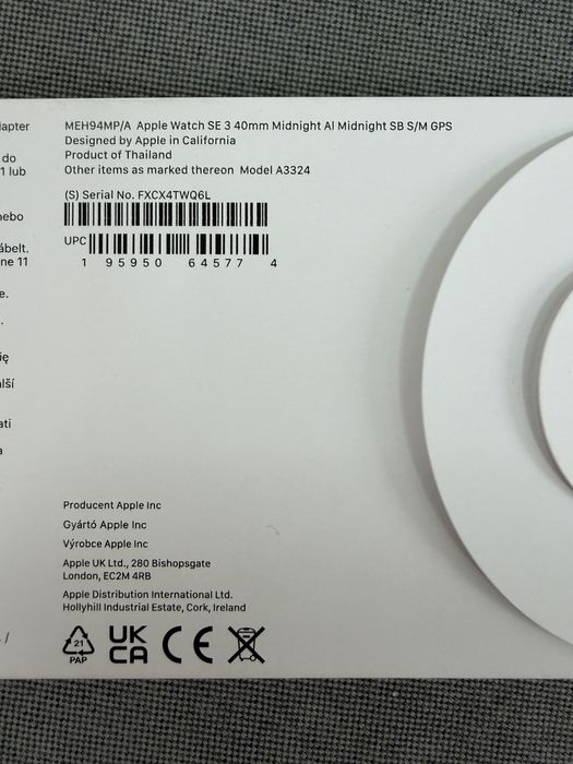 Apple watch se 3 40mm czarny