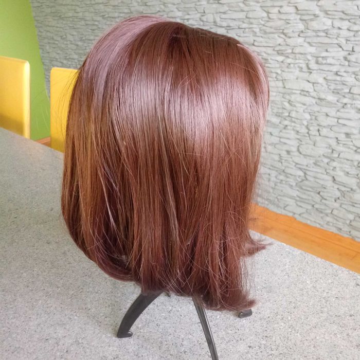 Peruka z grzywką, lolita, krótka, do cosplay, brązowa
