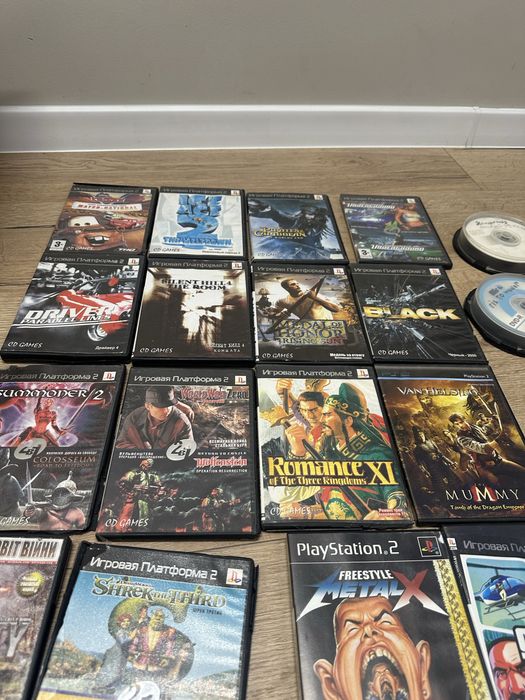 Sony PlayStation 2 slim 7000 диски 2 джостики