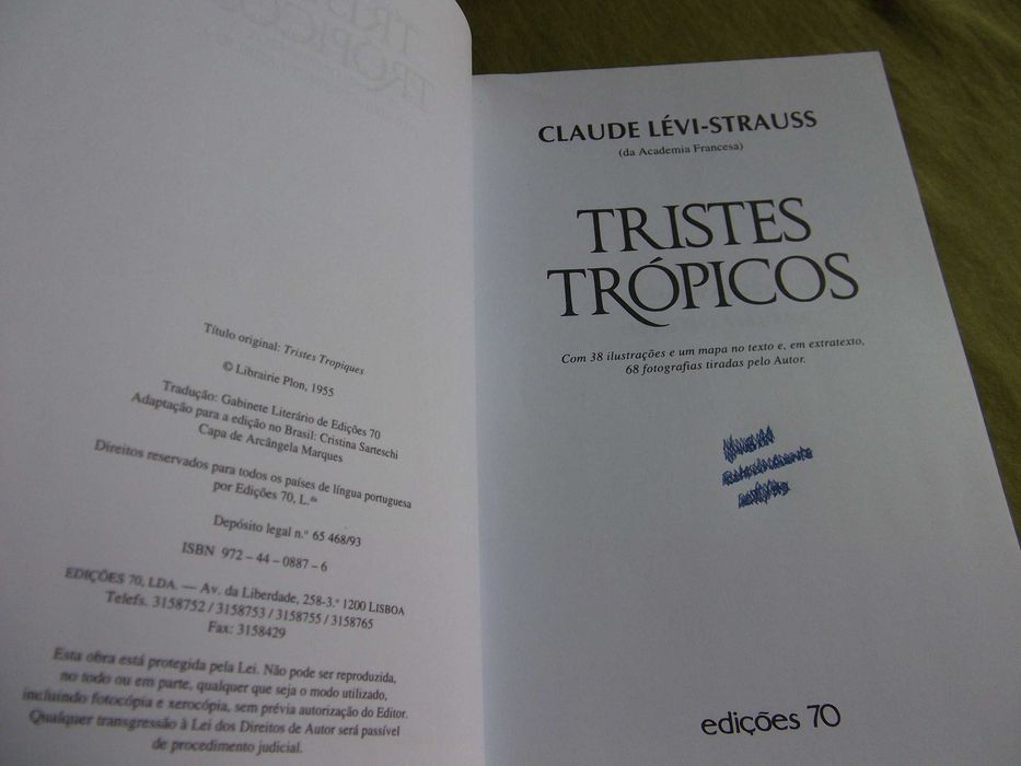 Livros Claude Lévi-Strauss - Antropologia