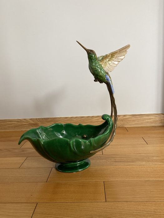 Porcelanowa Misa z Kolibrem Zielona