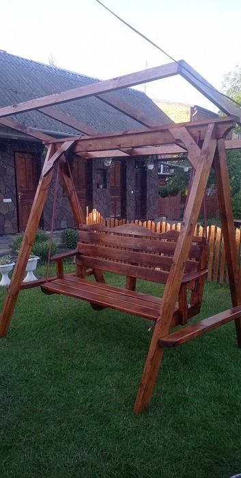 КРАСУНЯ гойдалка качеля лавка підвісна дерев'яна садова