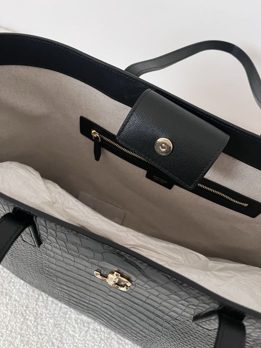 oryginalna Torba Jimmy Choo Crocodile Embossed Calfskin JC Tote
