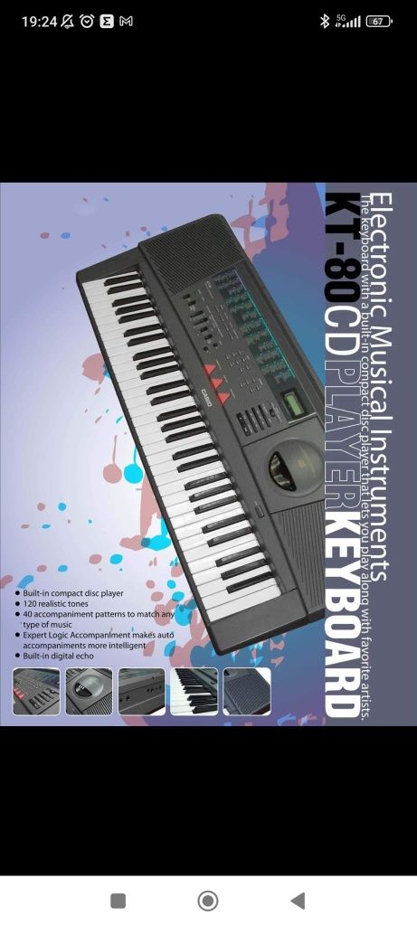 Teclado Casio KT80 Mina De Agua OLX.pt