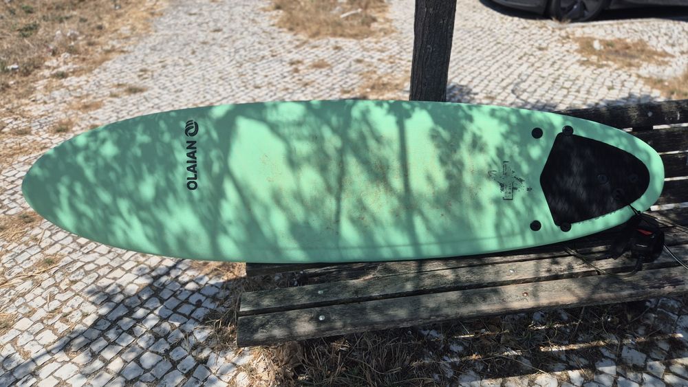 Prancha de Surf Softboard Olaian 7'0" (com Capa, Capacho/Traction Pad e Fins)