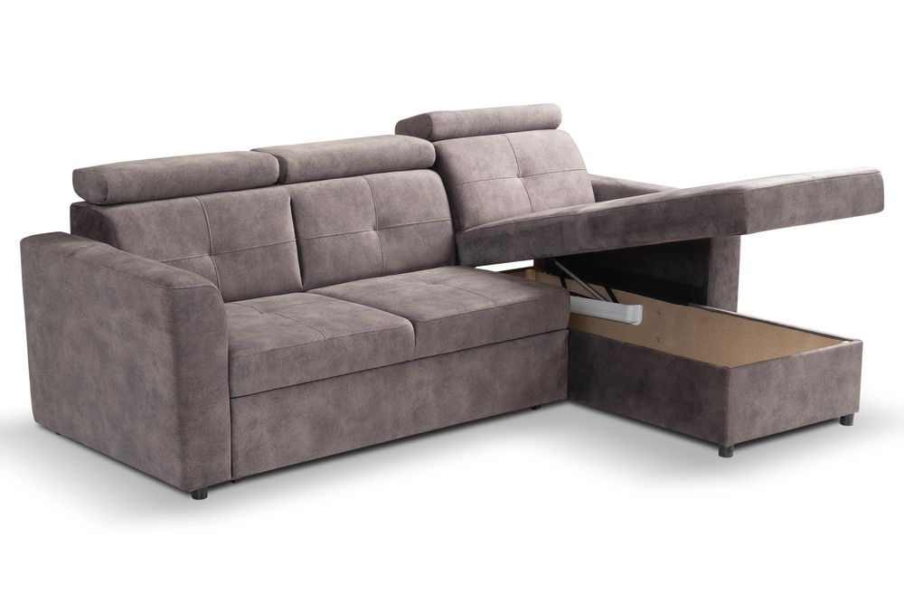 Narożnik POCKET 230x165 - funkcja spania, pojemnik, ruchome zagłówki