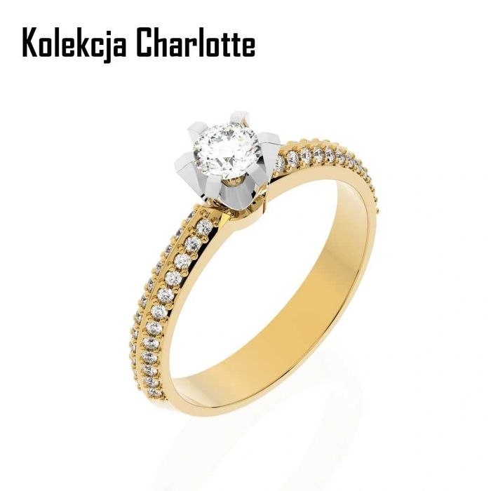 Pierścionek zaręczynowy z Diamentem - SALON JUBILERSKI, DUŻY WYBÓR