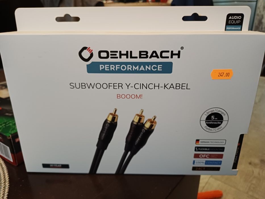 Kabel rca subwoofera 5m Oehlbach Y