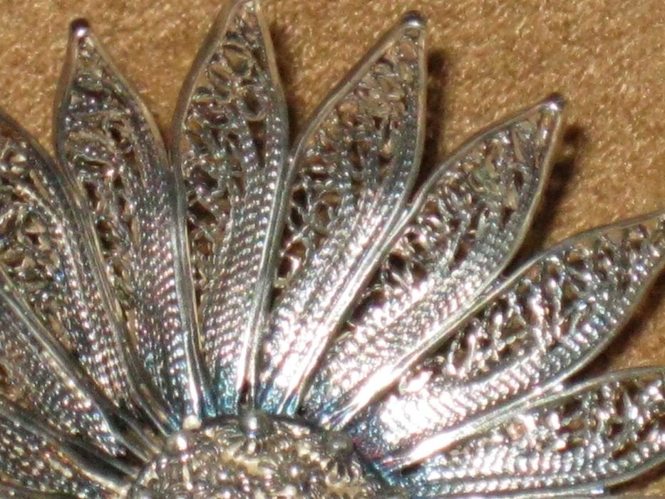 Alfinete Filigrana em Prata de Lei Maciça 835`/..