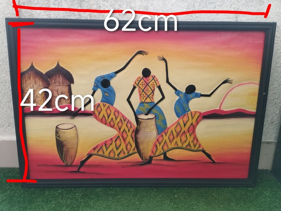 Quadros africanos decorativos com alto relevo