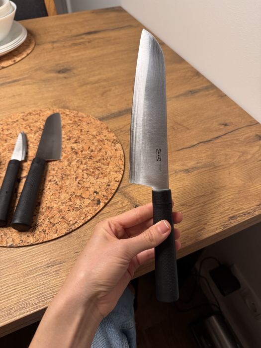 3 noże kuchenne IKEA + ostrzałka IKEA