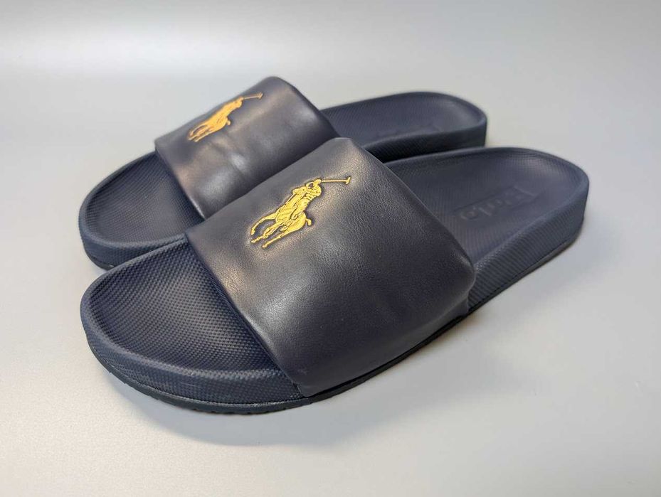 Люксові оригінальні чоловічі шлепанці слайдери POLO Ralph Lauren, США розмір US-11/ EU-45 / 29 см