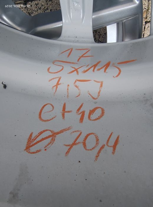 17 Opel 5x115 7,5J et40 czujniki
