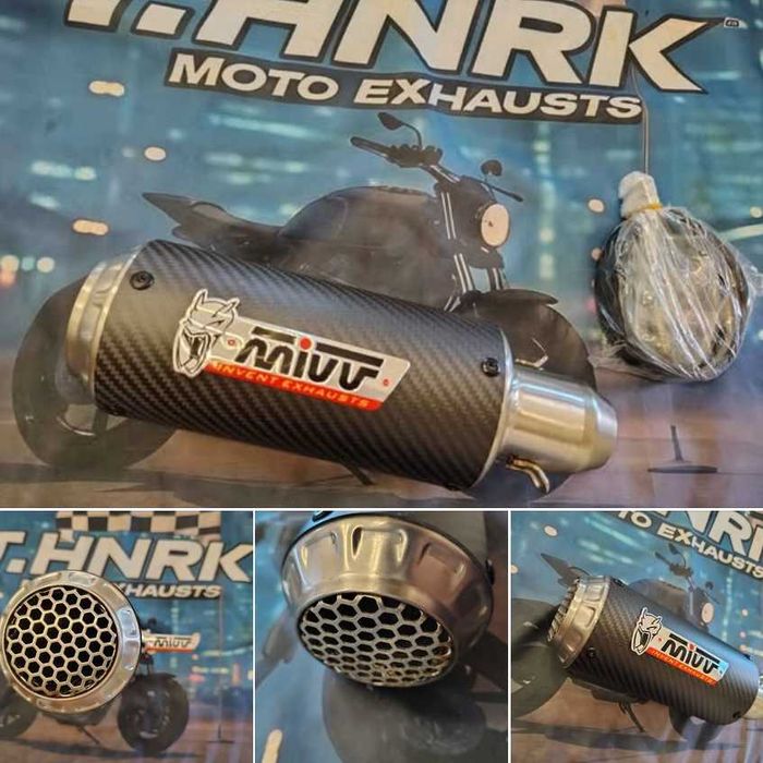 Mivv- ponteira de escape moto - replica carbono inox 51mm