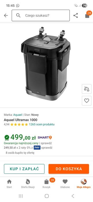 Akwarium 112l plus filtr aquael