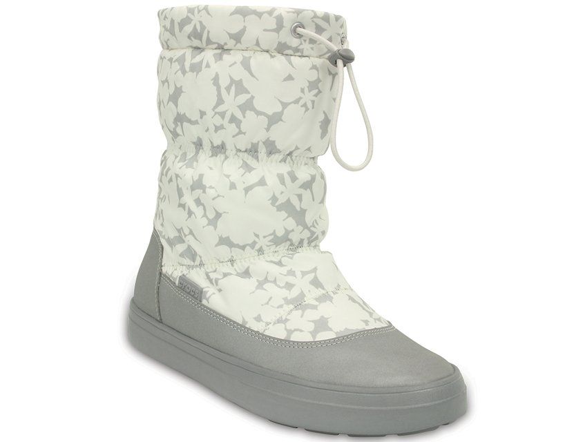 Crocs Śniegowce damskie - Lodge Point Pull-On - r 34,5 - Szare Kwiaty