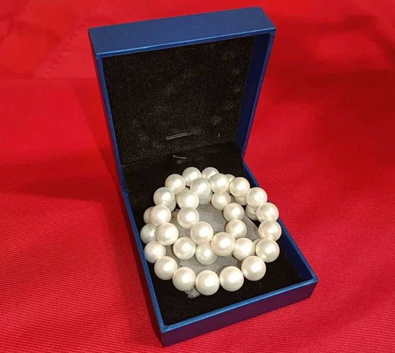 Naszyjnik z perłami srebro 925 - Na prezent - Pudełeczko -