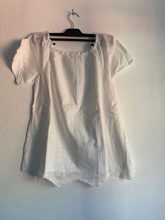 Blusa manga curta branca