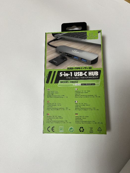 USB-C Hub 5-в-1 EllieTech HB202 для MacBook та ноутбуків (Новий)
