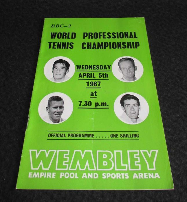 Programa Oficial Wembley e Bilhete 1967 Campeonato Mundial de Ténis