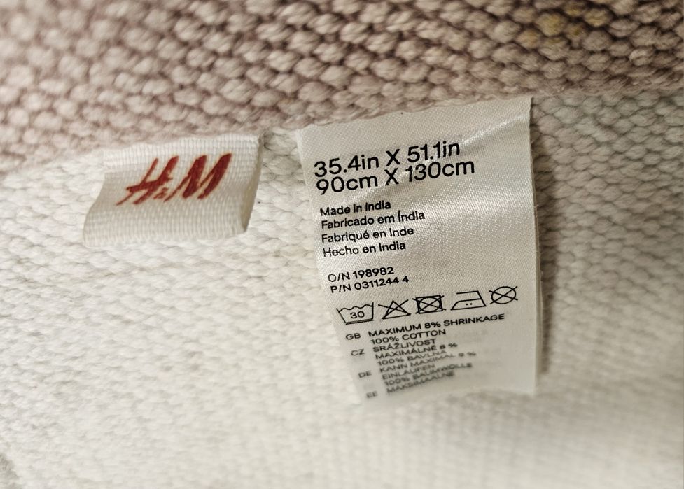 Dywan H&M dziecięcy dla dziewczynki bawełniany 90x130 cm