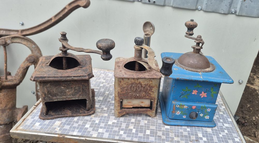 3x stary ręczny młynek do kawy prl vintage zabytek retro