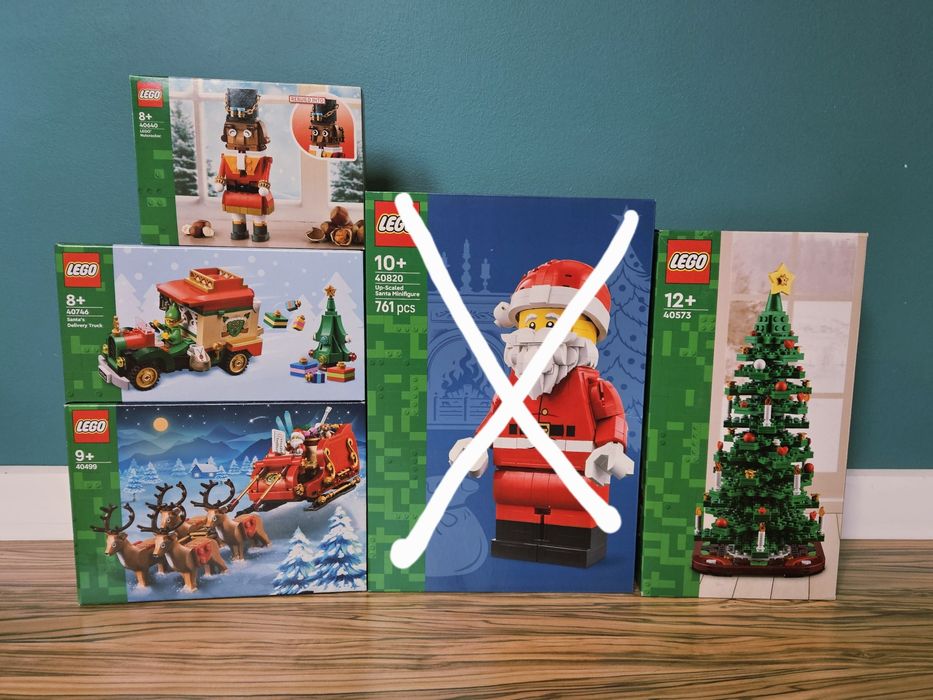 LEGO na Święta: Choinka 40573 Sanie 40499  Auto 40746 Dziadek 40640