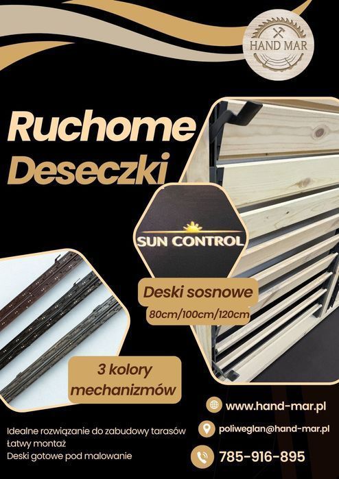 Shutters żaluzje drewniane Zabudowa tarasu Ruchome deseczki
