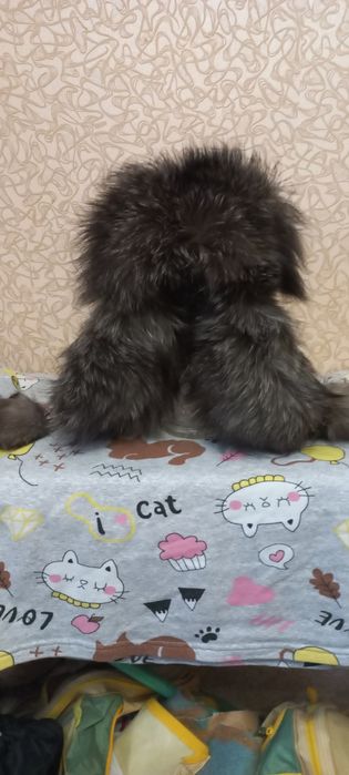 Мехова зимова шапка чорнобурка