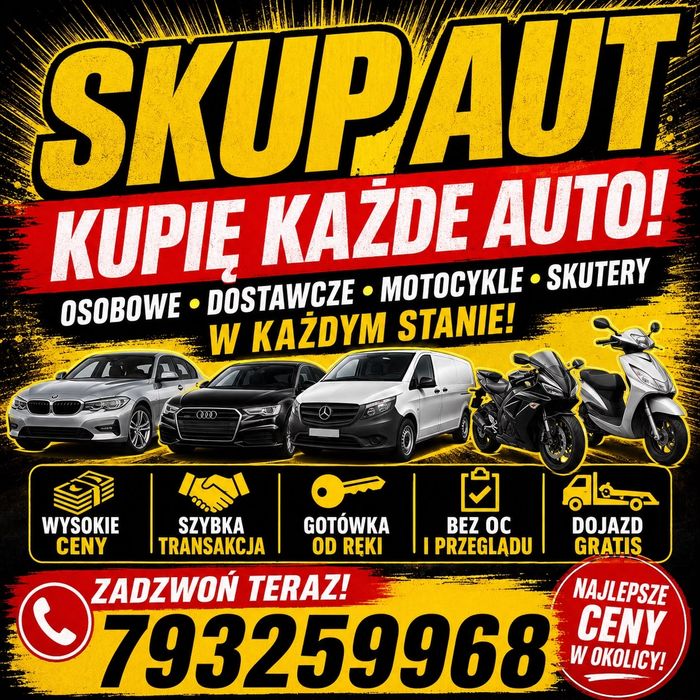 AUTO SKUP AUT Każde AUTO także Powypadkowe Uszkodzone KOSZALIN okolice