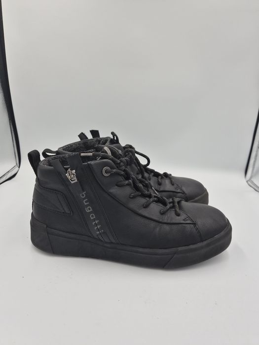 Sneakersy męskie czarne bugatti 40 skóra ekologiczna