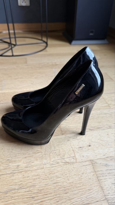 Czarne lakierowane szpilki Primamoda r. 35 | Platforma | Eleganckie