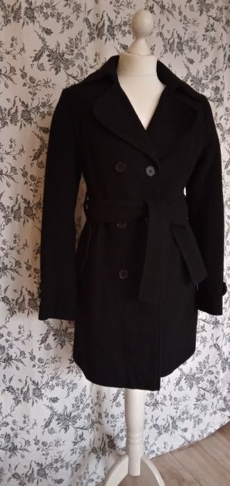 Ciepły płaszcz z wełny 80%, S M