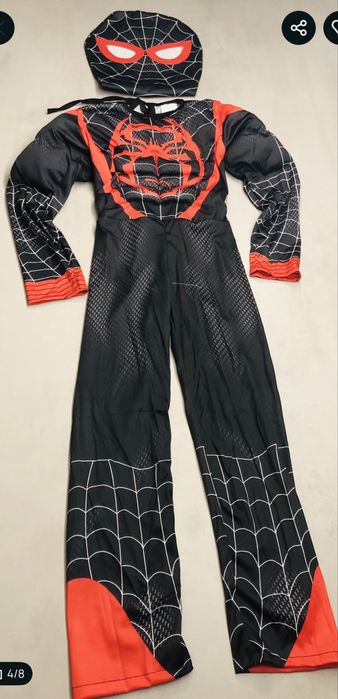 Spiderman 134 cm Miles Morales nowy strój kostium przebranie Spider-ma