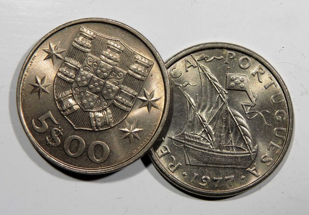 Moedas Republica - 5$ 1975, 76 77 79 80 81 82 83 84 85 e 1986 - NOVAS DE ROLO - Só 1€ cada
