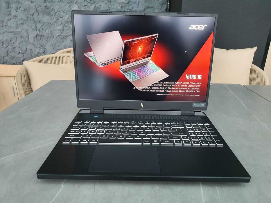 Ноутбук Acer Nitro 16 2.5k 165Hz ryzen 7 RTX 4070 8 GB DDR 5 32 GB SSD M.2 GB 512 GB