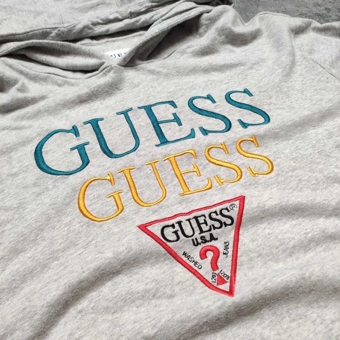 MĘSKA Bluza PREMIUM z Kapturem Bawełna Haft Logo Guess USA Hoodie