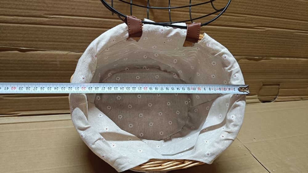 Koszyk rowerowy przedni z wikliny dla psa lub kota