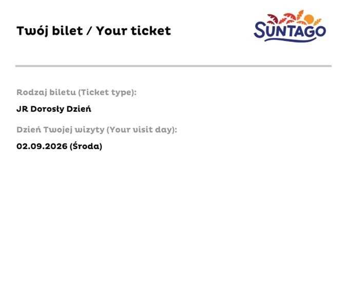 2 bilety do SUNTAGO
