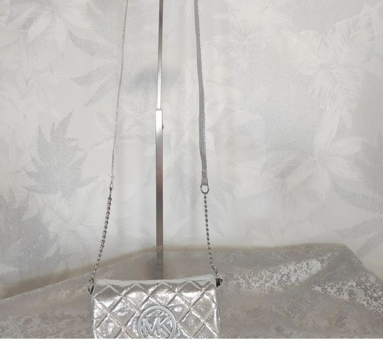 Mini mala luxo prateada com carteira adulto/criança portes incluídos)