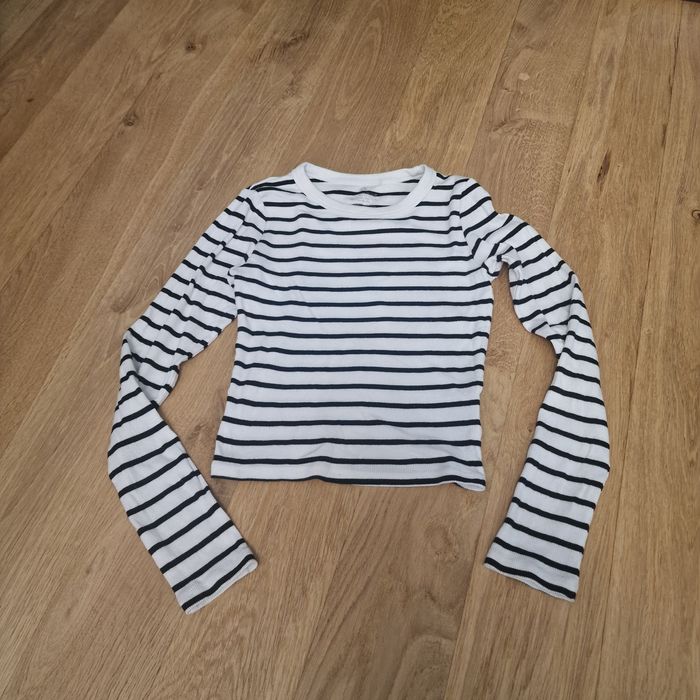 Bluzka długi rękaw H&M 158 164 dziewczęca prążek paski