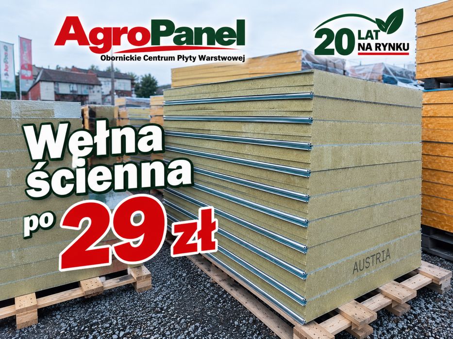 Płyta warstwowa z wełną mineralną ŚCIENNA – 29 zł/m2 PROMOCJA