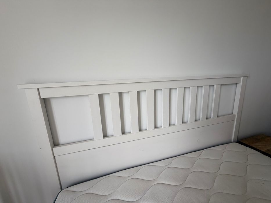 Łóżko IKEA HEMNES 160x200 białe + Materac VÅGSTRANDA | Zestaw