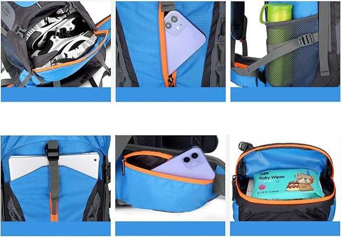 Plecak Turystyczny OPETDO Alpinizm Wspinaczka Trekking Niebieski 70L