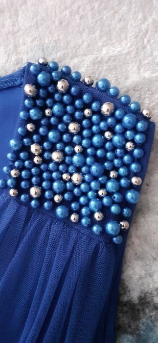 Niebieska sukienka, rozmiar S, 36, na wesele, na imprezę