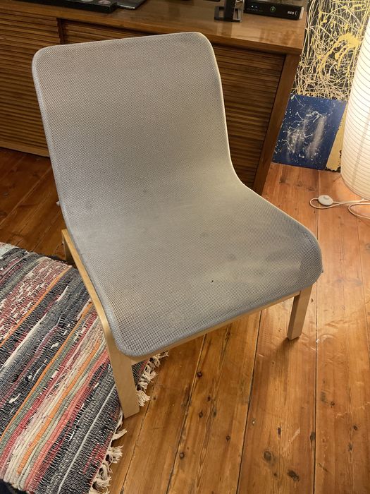 Nolmyra Cover IKEA NOLMYRA Easy Chair Birch Veneer Grey AptDeco