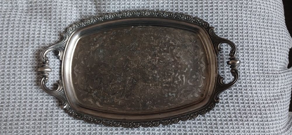 Піднос старовинний з посрібленням
